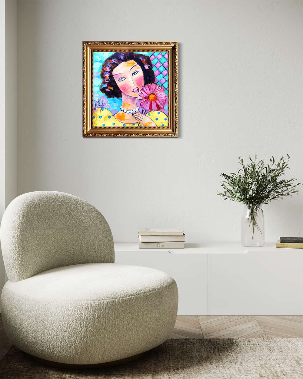 Dorabella – kolorowy kobiecy portret olejny
